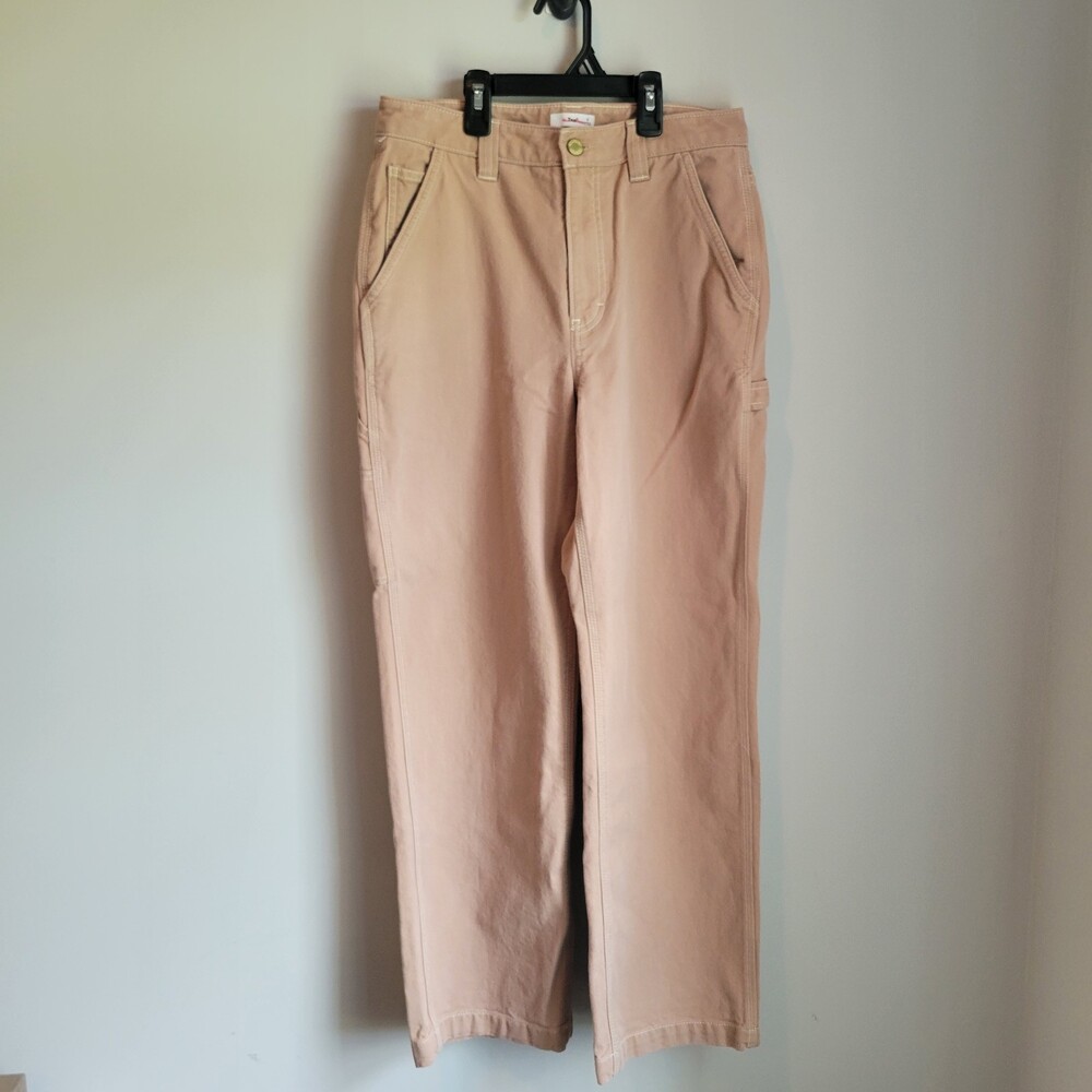 Tna Pants Women 6 Peach Pink Carpenter Straight Leg Cotton Twill Workwear Casual